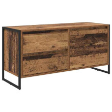 Mobile TV - HELLOSHOP26 - 100 x 36 x 49,5 cm - Legno ingegnerizzato - Piedi in acciaio - Porta(e) e cassetto(i)