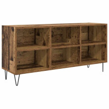 TV-meubel - HELLOSHOP26 - Moderne rechthoekige TV-meubel - 103,5x30x50 cm - 6 planken - Zwarte metalen poten