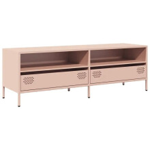 TV-meubel - HELLOSHOP26 - 135 x 39 x 43,5 cm - Koudgewalst staal - 2 compartimenten &amp; 2 lades - Verstelbare poten