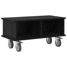 Mobile TV - HELLOSHOP26 - 68,5x35x35 cm - Nero - Legno ingegnerizzato - Ripostiglio integrato
