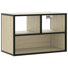 Mobile TV a muro - HELLOSHOP26 - 60 x 31 x 39,5 cm - legno ingegnerizzato - telaio in metallo - rovere sonoma