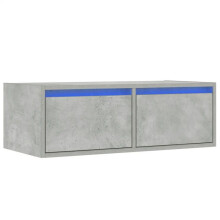 Mobile TV a muro - HELLOSHOP26 - 75 x 35,5 x 25 cm - Illuminazione LED RGB - Pannelli in legno - Cassetto