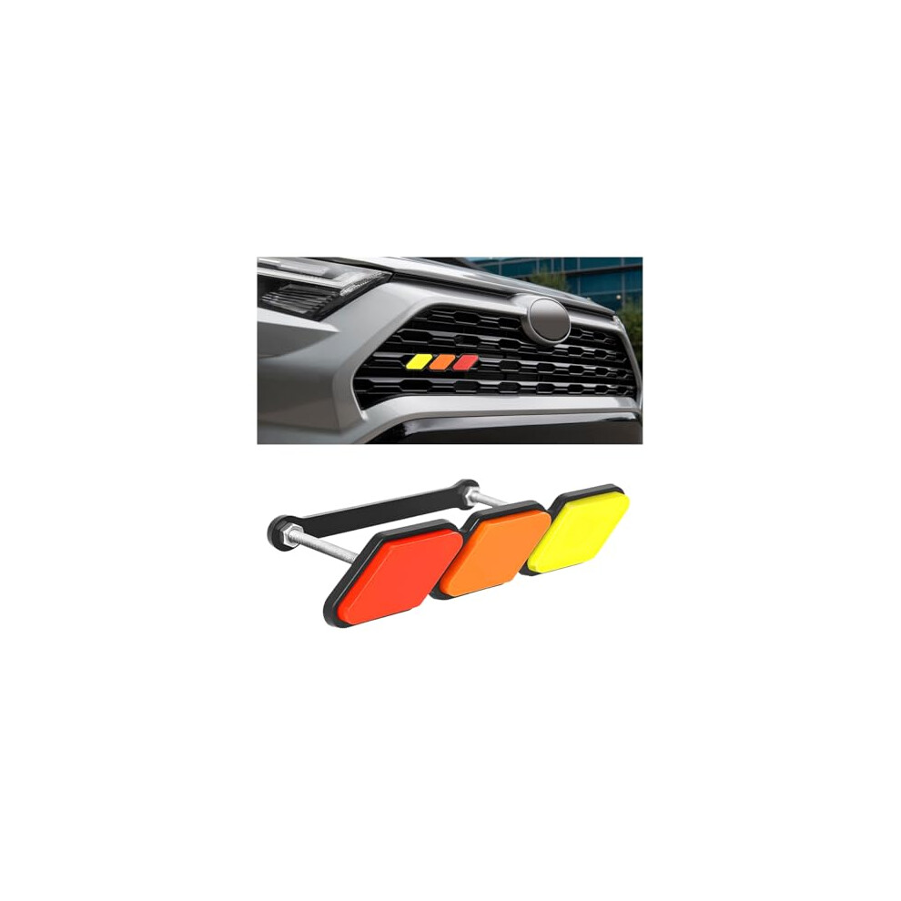 Car Grille Emblem Tricolor Badge For Toyota 4Runner Highlander Sequoia, Sporty Weatherproof Trim 9330225076025