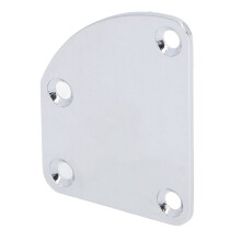 Guitar Neck Reinforcement Plate with Screws, Alloy, 4 Hole Curved for Electric Bass and Guitar
