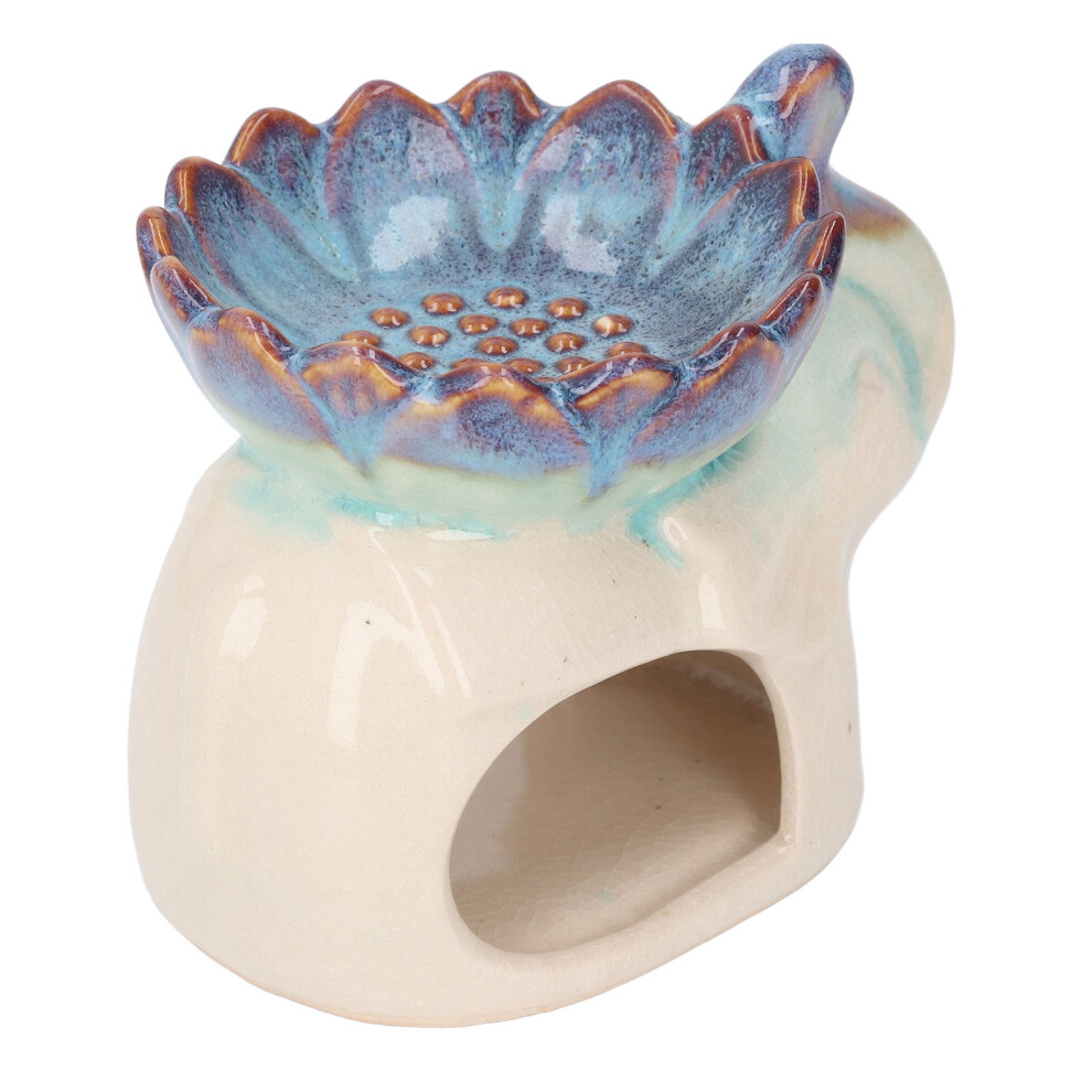 Elephant Ceramic Fragrance Oil Warmer Ice Crack Pattern Essential Oil Burner
