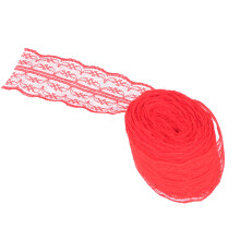 Lace Ribbon Vintage Style Skin-Friendly Nylon 10 Meters Red