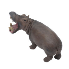 Plastic Hippo Model Toy Child Static Animal Figurine 12cm Length Gray