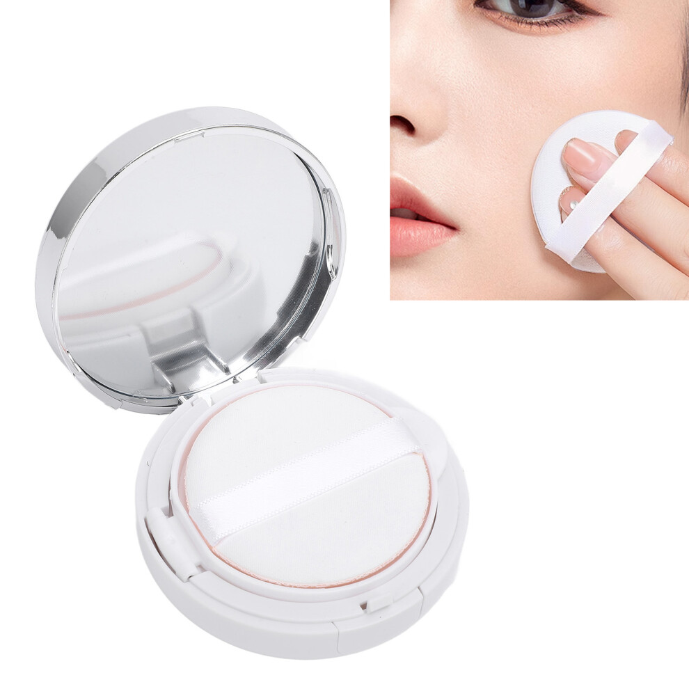 Cream Empty Cushion Foundation Case With Mirror, Puff, Refillable 15G Abs