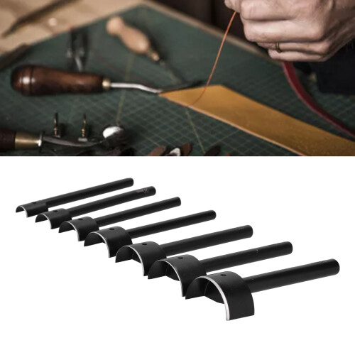 7pcs Leather Hole Cutter Semicircular Shape Ends for Belt Refining