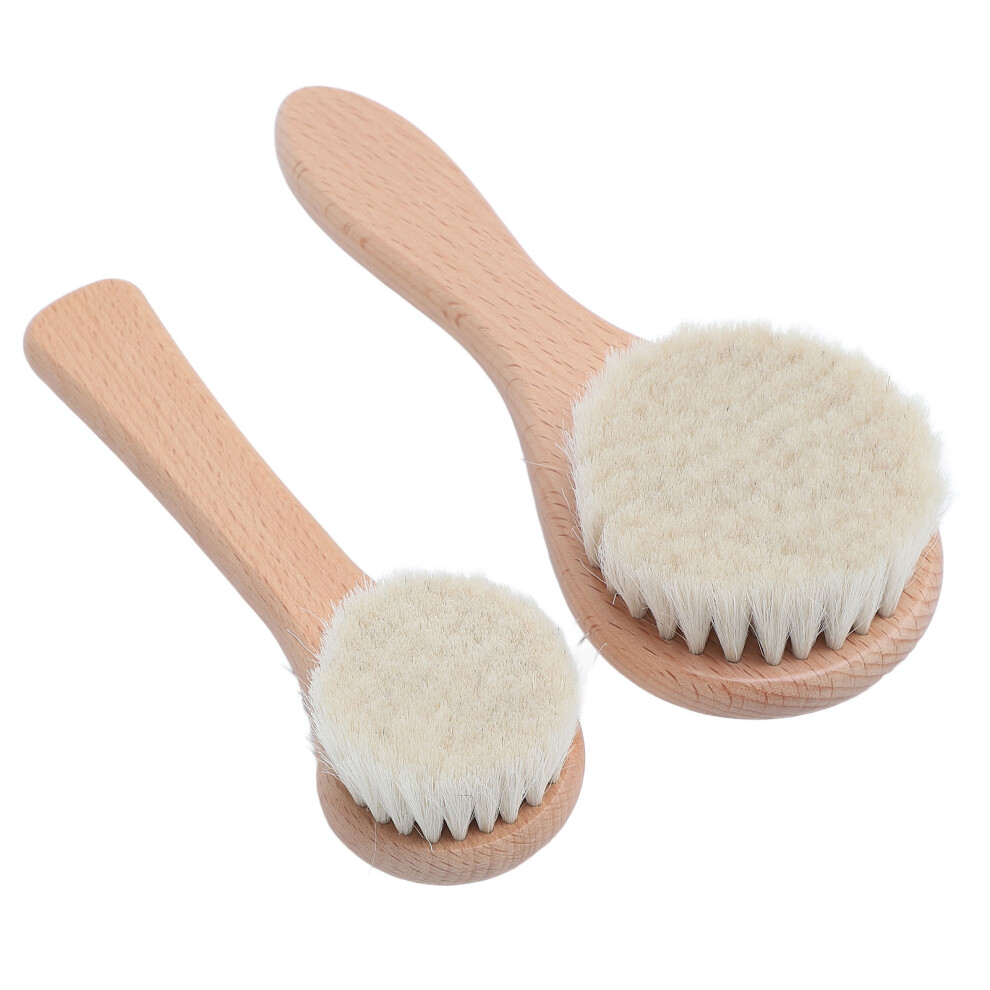 2pcs Reusable Shower Back Brush with Beechwood Handle & Fiber Bristles