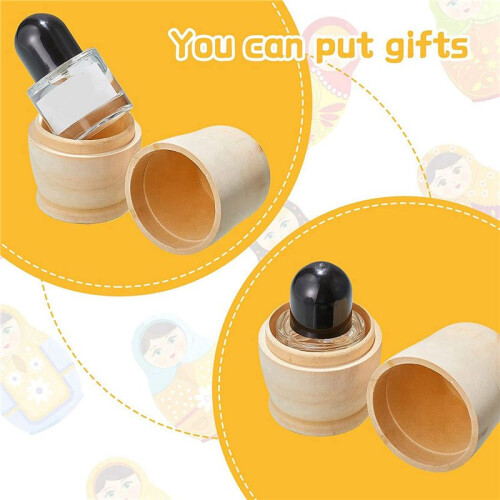3X Omålade Ryska Häckande Dockor DIY Tomma Häckande Dockor Oavslutade Häckdockor Matryoshka Häckande Dockor för Barn 1