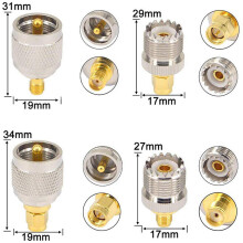 8 Stück / SET UHF SL16 PL259 SO239 Auf SMA Stecker Buchse RF Steck Verbinder Test Konverter