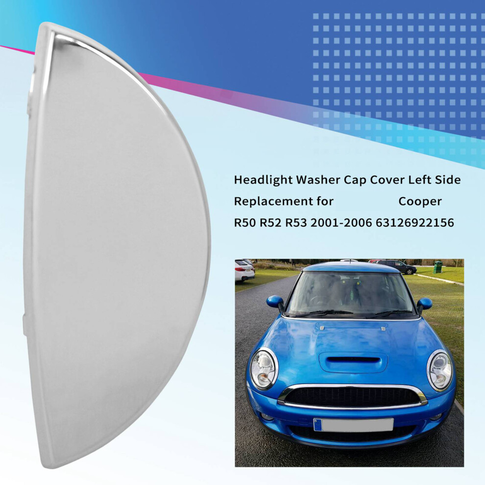 Left Headlight Washer Cap Cover For Bmw Mini R50 R52 R53 2001-2006 Silver 8701391296219