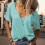 Women's basic short-sleeved V-neck deep-length-apricot XXL 6