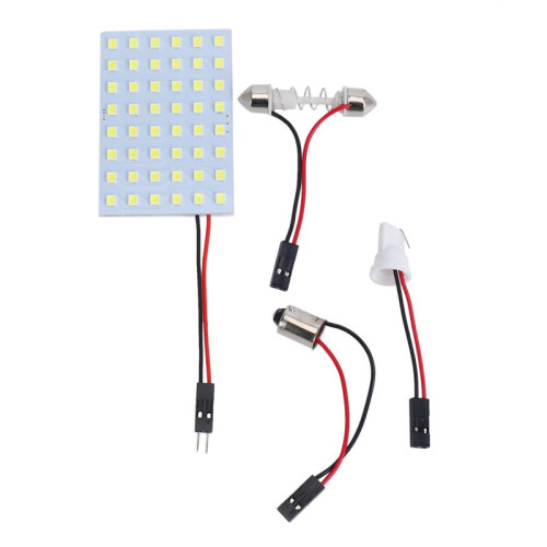 8X White 1210 SMD 48 LED Car Interior Dome Light Panel W T10 BA9S Festoon 2