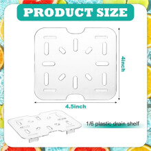 48 Plateaux de Drainage en Plastique pour Bacs à Aliments de Taille 1/6, Grilles en Plastique Transparent, Plateaux de Drainage en Acrylique pour