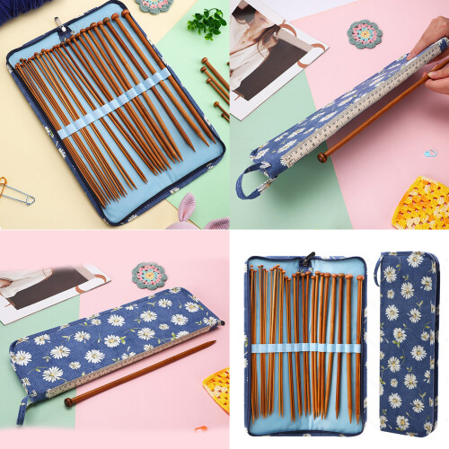 High Performances Knitting Needle 25cm In Carbonized Wood-E 1