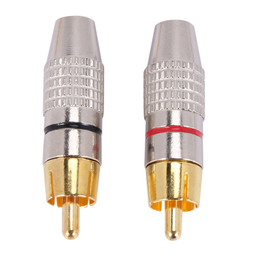 80 Pcs RCA Plug Audio Video Locking Cable Connector Gold Plated 2