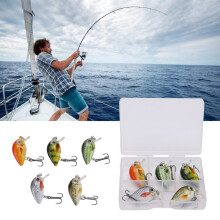 Hartes Angelköder-Set 5 Stück Crankbait mit realistischen Designs für Meer und Süßwasser