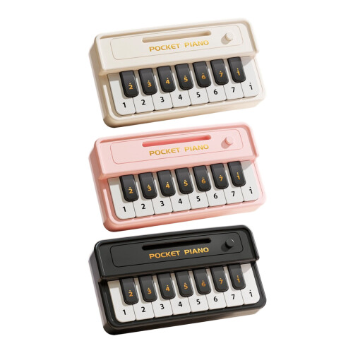 Musical Learning Toy Piano Portable Design Enhances-White 1