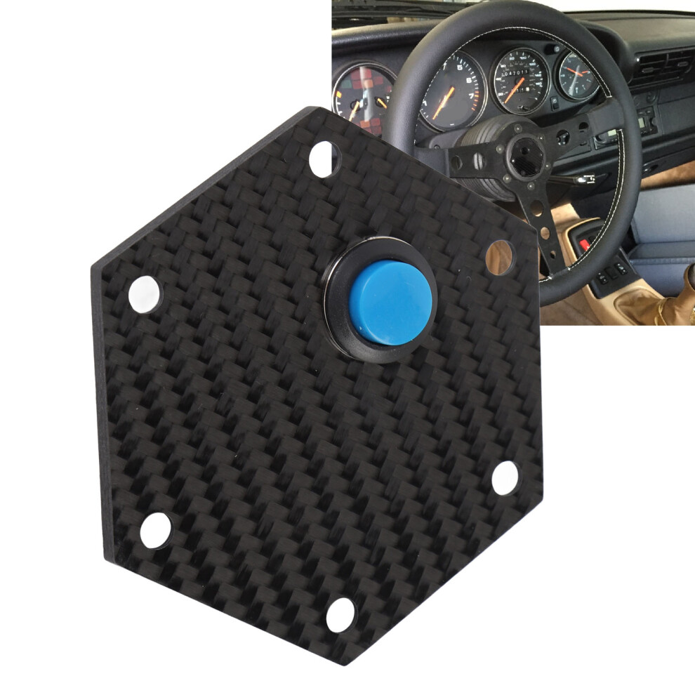 6 Hole Carbon Fiber Steering Wheel Horn Cover Center Cap For 6 Bolts Stylish 9451391298551