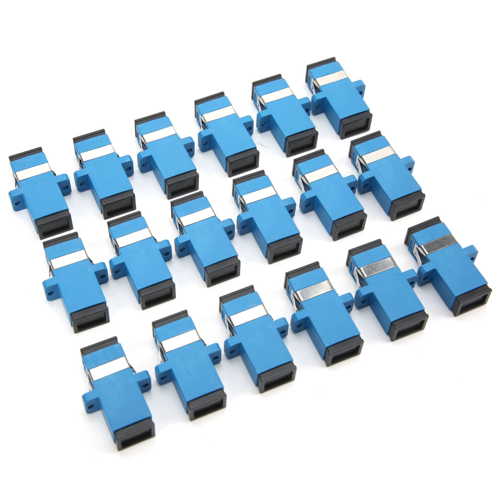 Fiber Optic Sc-Sc Simplex Flange Coupler 50Pcs Durable Industrial Connectors 4611391902536