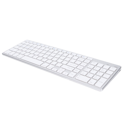 Wireless Mini Silver 102-Key Bluetooth Keyboard for iOS Android Windows