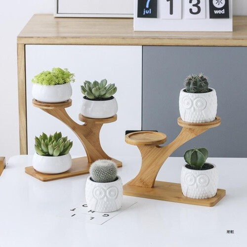 Bamboo Plant Stand - 3-Tier Desktop Shelf 2