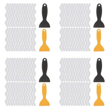 Bath Grip Stickers 96 Pcs Anti-Slip Strips for Shower with 8 Pcs Scraper Non Slip Strips Pad Bathtub Flooring Tape Mat