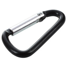 20 Pcs Black D Shaped Aluminum Alloy Snap Clip Key Chain Carabiner Hook