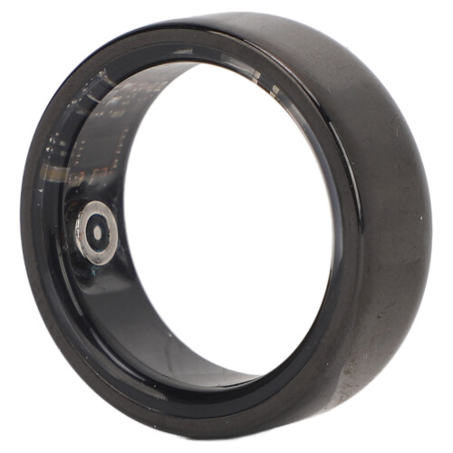 Black Ceramic Smart Health Ring, Bluetooth Step & Sleep Tracker, Size 10 2