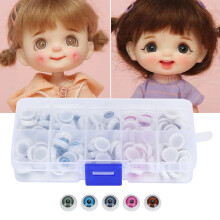 Bunte Kunststoff-Puppenaugen, 12 mm, halbrund, Bastelbedarf für Halloween, 100 Stück