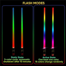 Light Drum Sticks Rechargeable 15 Color Changing LED Drumsticks for Adults Kids Drummer Gifts Drum Accessories