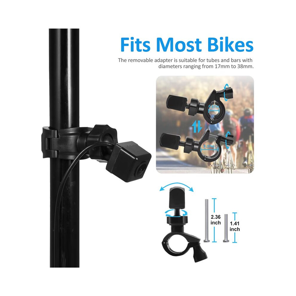 2X Handlebar Bike Mirror Bicycle Rear View Camera With 4.3 In Screen Night Vision 150Wide View Adjustable Bracket 6031563808998