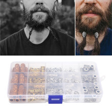 75pcs Antique Silver & Gold Beard Dreadlock Beads Alloy Hair Accessories