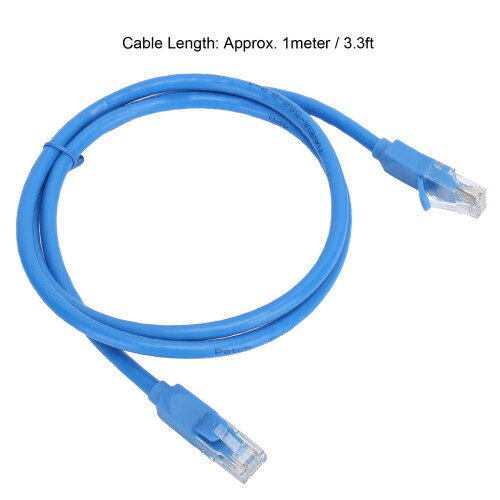 E004 1m Blue CAT6 Gigabit Network Cable RJ45 8-Core Twisted Pair 2