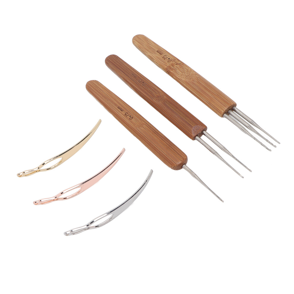 Professional Dreadlock Crochet Hook Set 0.75mm Bamboo Alloy Portable