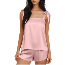 Pajamas For Women Set Top And Shorts Sleepwear Soft-Pink XXL