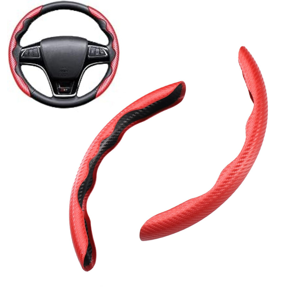 Carbon Fiber Steering Wheel Cover For Mercedesbenz Glc 300 X253, Antislip Breathable Grip Red 9330225078326
