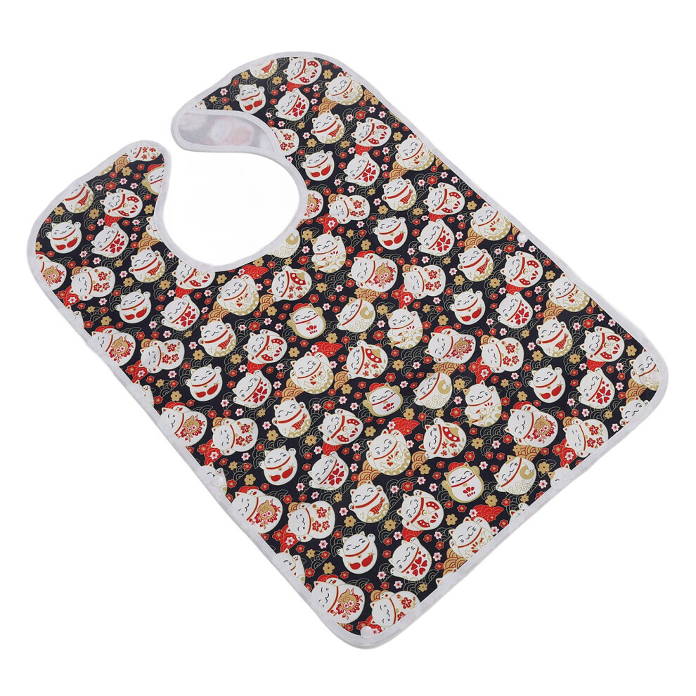 Eating Adults Bib Waterproof Reusable 3 Layers Washable Clothing Protector for Elderly Cat