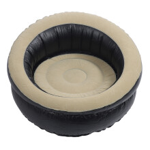 Inflatable PVC Flocking Couch | 75x75x45cm | 200KG Capacity Brown