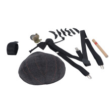 Kids Old Man Costume Set with Beards, Adjustable & Self-Adhesive