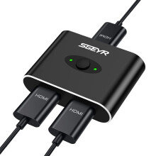HDMI Switch 4K 60Hz BiDirectional 2 In 1 Out Splitter with HDR, 18Gbps, Aluminum Housing for TV and Gaming
