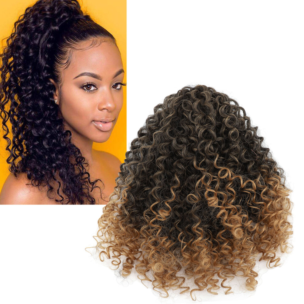 Curly Ponytail Wig Drawstring Elastic High Temp Synthetic Hair
