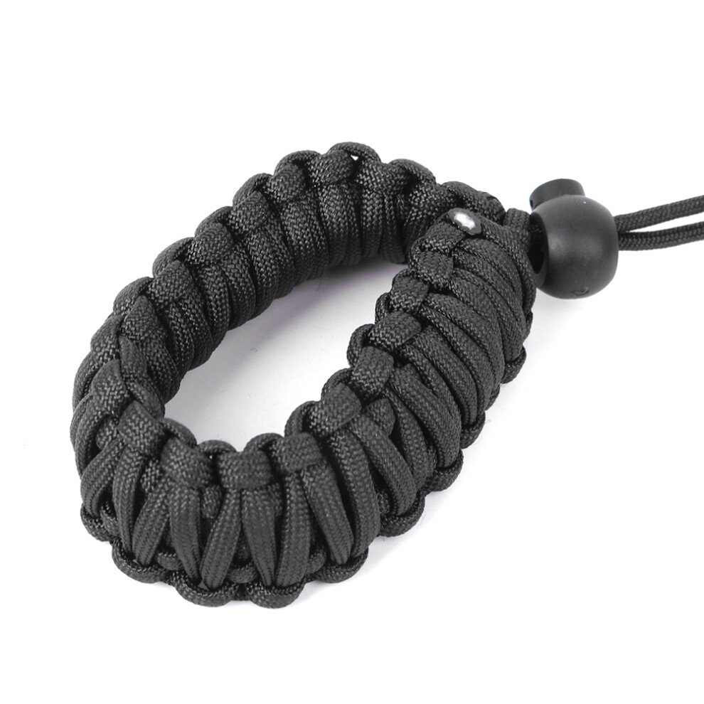 Large Camera Lanyard Strap Anti-Lost Nylon Weave Wrist Band Black 4631392220897