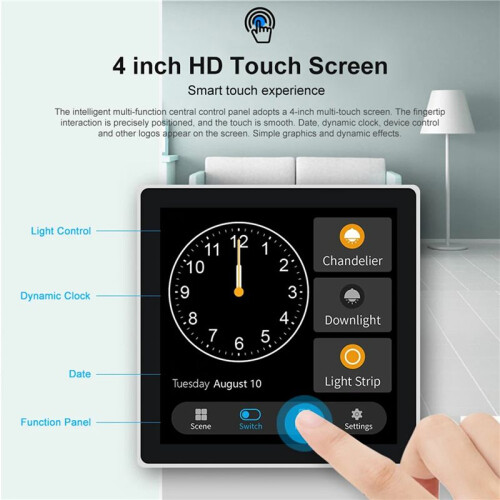 3X Tuya T3E Panel  Touch Screen Panel EU  Control Panel  Zigbee  Home Wall Push Light ,White