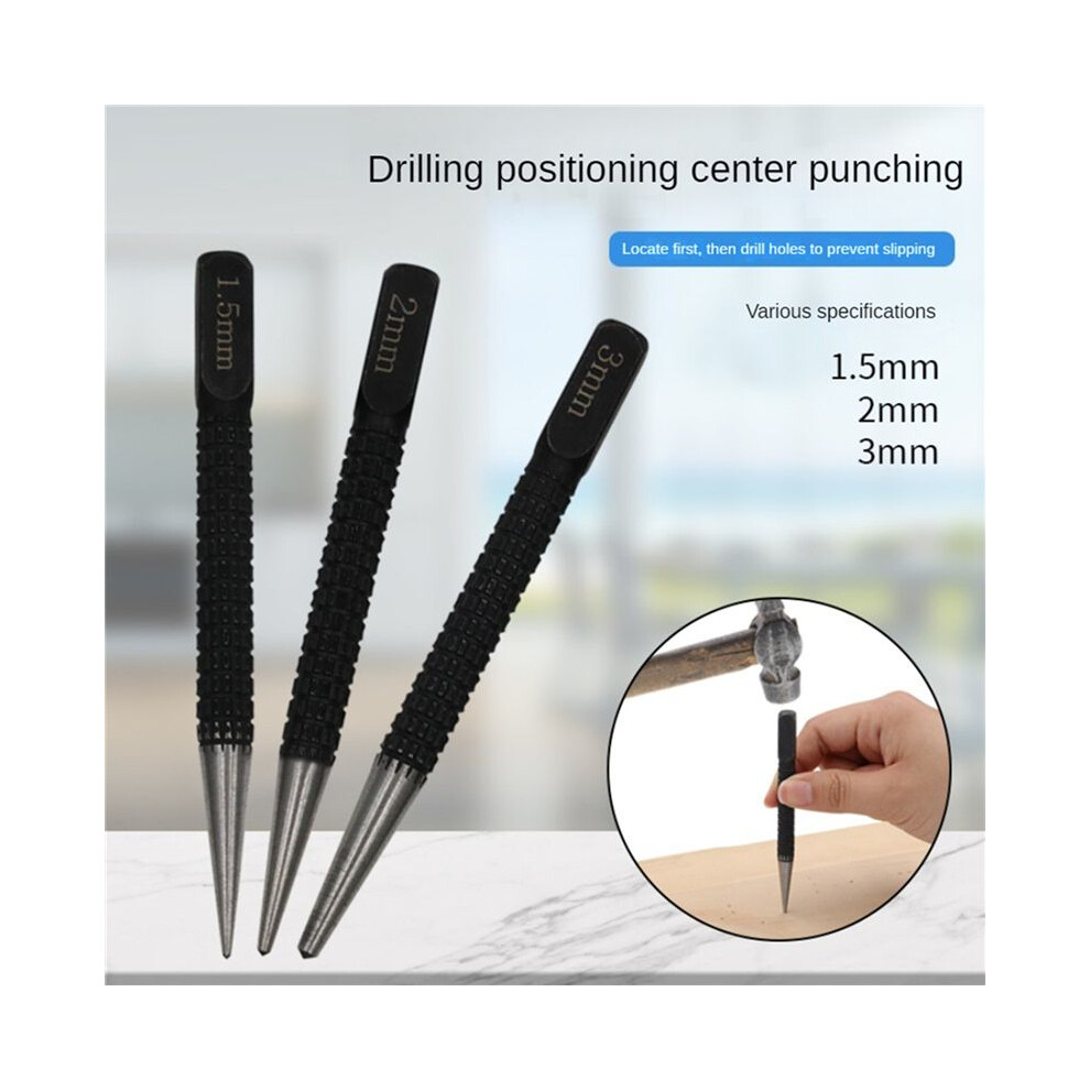 6Pc Center Punch Positioning Punch Drilling Fixer Black Cylindrical Nail Punch Pin Tool Accessories 1.5Mm/2Mm/3Mm 4712088587248