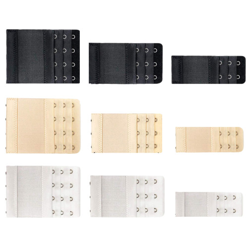 (Combination 3) 3-Size Bra Extenders, 9-Pack, 3 Colors 2