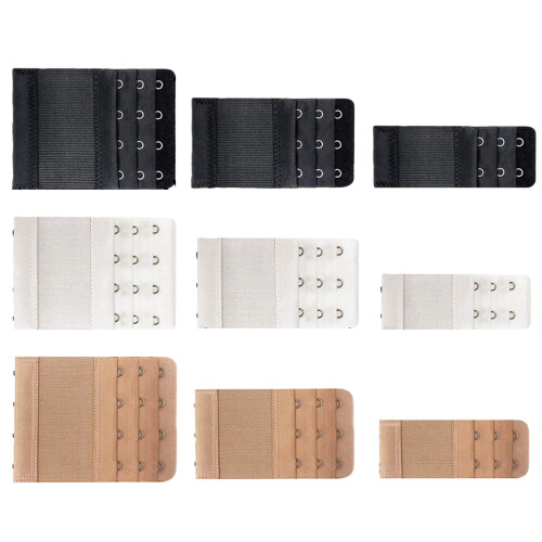 (Combination 1) 3-Size Bra Extenders, 9-Pack, 3 Colors 2