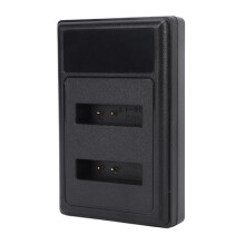 LI 90B Camera Battery Charger 5V 2A Dual USB with Battery Level LCD Indicator
